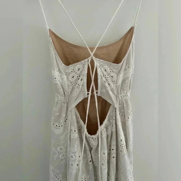 Revolve Tracey Reese Eyelet & Laced Back Halter Organic Dress NWT - Picture 7 of 13